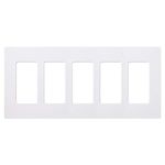 Lutron Claro 5 Gang Decorator/Rocker Wallplate, Gloss | CW-5-WH | White