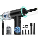 Marvilos Vacuum Cleaner, Electric Air Duster & Vacuum Cleaner & Air Pump, 3 Gear Adjustable 100,000 RPM Wireless Rechargeable Handheld Keyboard Vacuum Cleaner with LED Light and High Power