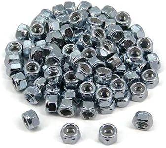 Yeebyee 5/16"-18 Nylon Insert Hex Lock Nuts,Carbon Steel White Zinc Plated, Hex Lock Nut Silver Self-Locking Nylock Locknuts,100pcs/pack (5/16"-18-100pcs)