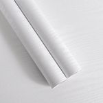 Abyssaly ﻿White Contact Paper 15.7" X 118",Peel and Stick Waterproof Vinyl Wallpaper Without Passing Through The Primary Colors,White Real Wood Grain Wallpaper for Cabinets Kitchen Furniture