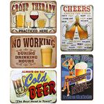 LZYMSZ 5 PCS Vintage Metal Tin Sign Wall Plaque Poster, Retro Iron Art Wall Decorations for Cafe Bar Pub Home Beer (30X20CM) …