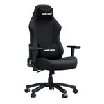 Anda Seat Luna Large Gaming Chair - Ergonomic Reclining Video Game Chairs, Linen Fabric Computer Home Office Chair, Heavy Duty Neck & Back Lumbar Support - Black Folding Recliner Seat for Adults