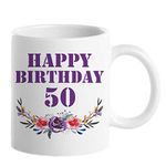 50th Birthday Gifts for Women, Funny 50 Year Old Gift Coffee Mug, 1971 50th Birthday Mugs for Her, Mom, Aunt, Wife, Sister, Grandma, Friend, 11 oz Tea Cup Happy Birhtday 50 Mug