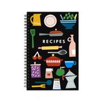 YBCPACK 5.5" x 8.5" Blank Recipe Notebook for Own Recipes, 1 pack A5 Recipe Book, Spiral Cookbook Recipe Journal Notebook Include 120 Recipes Page