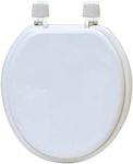 White Round Molded Wood Toilet Seat
