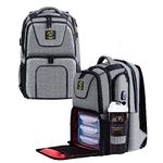 519 Fitness Meal Prep Backpack,Insulated Cooler Lunch Backpack with Computer Compartment,Hiking Picnic Cooler Rucksack for Men and Women,3 Meal Containers,2 Ice Packs and Protein Shaker(Grey)