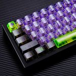 173 Keys Crystal Transparent Keycap Set,Custom Cherry Profile Backlit Keycap,for Cherry Gateron MX Switches Mechanical Keyboards(Transparent)