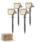 Philips 4 Packs Solar Outdoor Spot Lights, Waterproof 28 LED 3000K Landscape Pathway Lights, Dusk to Dawn Solar Powered Spotlights for Garden, Yard, Lawn, Walkway, Driveway