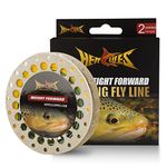 HERCULES Fly Fishing Line Floating Weight Forward Fly Line with Double Welded Loop, Gold & Moss Green, WF3F 90FT