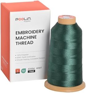 Richword Green Embroidery Thread 4000M(4374Y) 40WT Polyester Thread 100 Colors Selected for Commercial Multi Needles and Single Needle Embroidery Machine 0725