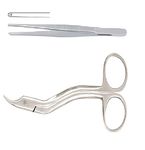 Forgesy Tooth Forceps 6 Inch, Suture Cutting Scissor Stainless Steel Surgical Set