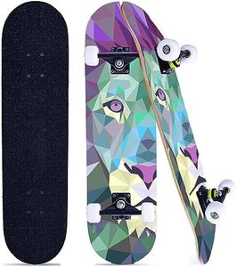 Skateboard 31 Inch Pro Complete Skate Boards with 9 Layer Maple Deck for Beginners Kids Boys Girls (BlueLion)