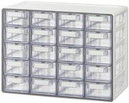 BLUE GINKGO Small 20 Drawer Storage Organizer Cabinet - Stackable Bead and Craft Storage, Hardware Small Parts Organizer, Teacher Toolbox (Made in Korea) - Grey