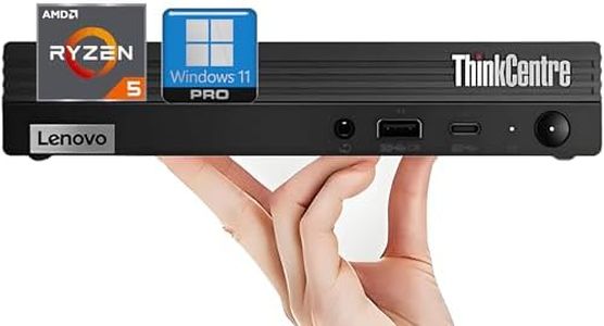Lenovo ThinkCentre M75q Business Mini Desktop Computer, AMD Ryzen 5 Pro (Up to 4.40GHz), 32GB RAM, 1TB PCIe SSD, Ultra-Quiet Design, 2-Monitor Support 4K, WiFi 6, Keyboard & Mouse, Windows 11 Pro