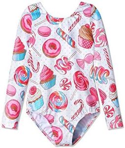 HOZIY Gymnastics Leotards Long Sleeve for Toddler Girls Toddlers 4t 5t 4/5 Years Old Donuts