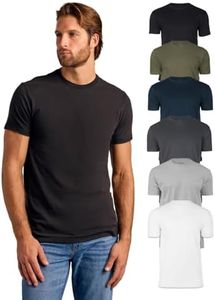 True Classic Mens T-Shirts - Short Sleeve Crew Neck Plain T Shirt for Men, Pack of 6, Variety, L