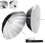 NEEWER 41"/104cm Parabolic Reflective Umbrella Photography with Silver Inner, Soft Lighting with Diffuser Cover, Bag, Quick Fold for Camera Photo Studio Video Light Shooting Monolight Flash, NS1U