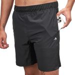 CompressionZ Men's Linerless Gym Shorts Secure Lock Pockets Quick Dry Mens Shorts Athletic Fit - Athletic Dri Fit Mens Shorts