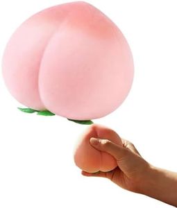 Peach Squishies Slow Rising Stress Relief, Realistic Peach Shaped Fruit Squeezable Ball, Peach Fruit Slow Rising Soft Peach Squishy Fidget Stress Relieve Gift for Adult Office Desk (2, Pink)