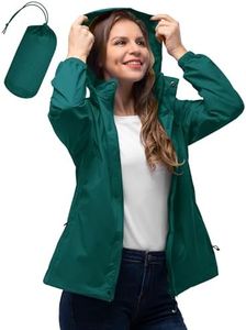 33,000ft Women's Rain Jacket Waterproof Lightweight Packable Raincoat with Hood for Golf Hiking Travel Windbreaker