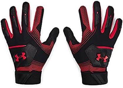 Under Armour Boys' Clean Up 21 Gloves, Black and Red, Youth Large