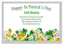 St Patricks Day Cards - Special Happy St. Patrick's Patriotic Greeting - 17th March - Luxury Size - Irish Ireland theme - Unusual Design - Blank inside to write own message