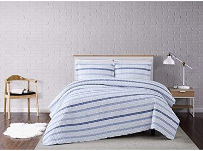 Truly Soft Everyday Quilt Set, QS3228FQ-2600, White/Blue, King