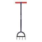 Spear & Jackson 4852LSA Lawn Spike Aerator - All-Metal Lawn Tool with Carbon Steel Spikes for Improved Drainage & Root Growth, Wide T-Handle with Non-Slip Grip, Secure Footrest for Easy Lawn Aeration