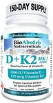 Vitamin D3 1000 IU + Vitamin K2 MK-7 (120 mcg). 150-Day Supply Of Vitamin D3 K2. Organic Coconut Oil Base For Optimal Absorption of K2 D3 Vitamin Supplement (150 Softgels of Vitamin D K2)