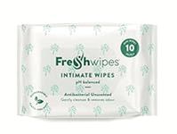 FreshWipes Feminine Intimate Wipes - Pack of 10 – Suitable for Women and Men – Odour Removing – Antibacterial – Compostable – Suitable for Sensitive Skin