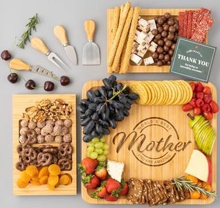 Royal Vintage Birthday Gifts for Mom from Daughter Son Kids | Happy Birthday Mom Gift Ideas | Best Kitchen Present for Mother | Cheese Board Charcuterie Set with 4 Knives