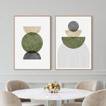 RBPRIDE Abstract Canvas Wall Art Green Wall Decor Botanical Posters Abstract Green Art Wall Decor Nature Wall Prints Green and Boho Poster Olive Poster Set of 2 Pieces 16x24 Inchs Unframed