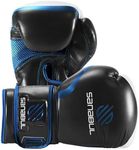 Sanabul Essential Gel Boxing Gloves | Kickboxing Gloves | Punching Bag Gloves for Men and Women, Black/Metallic Blue 8 oz