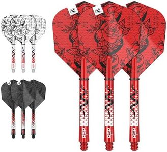 TARGET Darts Nathan Aspinall Ink Design No.6 Dart Flights & Medium (48mm) Shafts Stems - 9 Flights and 9 Shafts in Total