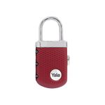 Yale Gem Travel Luggage 3 Digit Combination Padlock With Steel Shackle - YP3/31/123/1 - Red