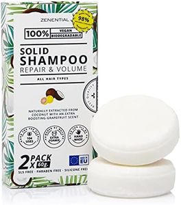 Shampoo solido, 2 pezzi 60 g - Riparazione e Volume - Tutti i tipi di capelli - 100% vegano e biodegradabile. Senza solfati e parabeni - di Zenential