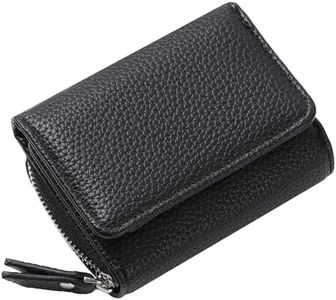 RRANCharltu Portafoglio Donna Piccolo in Pelle Portamonete Donna con Cerniera Coin Grande Capacità Mini Portafoglio con Slot Per Schede, Nero