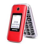 ukuu 3G Big Button Basic Mobile Phones for Elderly, Dual Sim Free Flip up Mobile Phone Unlocked with Dock,Pay As You Go Mobile Phone Easy to Use for Senior (Red)