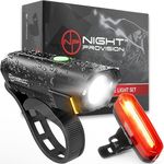 NP NIGHT PROVISION BX-300 USB Rechargeable LED Bike Light Set Front and Back Cycling Safety Lights Best Headlight with New DUO-120 USB Tail Light for Adults Kids Men Women