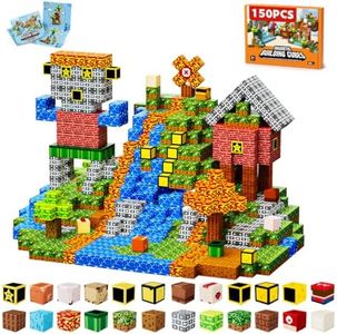 150 PCS Magnetic Blocks - STEM Building Toys for Creative Kids Ages 3-10, Sensory Stacking Cubes with Idea Booklet, for Boys & Girls