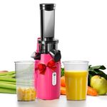 Ventray Essential Ginnie Juicer, Compact Small Cold Press Juicer, Masticating Slow Juicer with 60RPM Low Speed, Easy to Clean & Nutrient Dense, Eco-Friendly Packaging (Vibrant Pink)