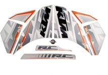 PRB Motorcycle Bike Body Fancy Sticker & Decal for KTM RC390 (White, Orange, Black, Grey)