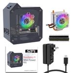 GeeekPi Mini Tower Kit with 27W Power Supply for Raspberry Pi 5, Pi 5 Case with ICE Tower Cooler, 0.96'' OLED Module, RGB Fan, Heatsink, GPIO Expansion Board for Raspberry Pi 5 8GB 4GB