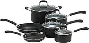 T-fal E938SA Professional Total Nonstick Thermo-Spot Heat Indicator Cookware Set, 10-Piece, Black