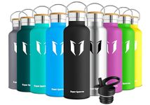 Super Sparrow Water Bottle Stainless Steel - 1000ml - Vacuum Insulated Metal Water Bottle - Standard Mouth Flask - BPA Free - Straw Water Bottle for Work, Gym, Travel, Sports