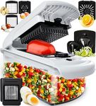 Vegetable Chopper Vegetable Cutter - Food Onion Salad Veggie Chopper with Container - French Fry Potato Dicer Slicer Cutter - Kitchen Tools & Gadgets (8-in-1 White)