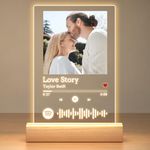 Personalized Spotify Plaque Gifts for Women, Customized Music Spotify Song Plaque, Personalized Photo Frames for Boyfriend Girlfriend, Personalized Birthday Couple Gifts for Him and Her