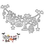 Halloween Cutting Dies, Halloween Pumpkin Spider Bat Pattern Embossing Dies Halloween Theme Metal Cutting Dies Stencil for Paper Card Making Decoration DIY Scrapbooking Album Craft Decor A7NGZZDM (A)