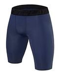 PowerLayer Men's Compression Base Layer Shorts Thermal Shorts Underwear - Navy Eclipse, L