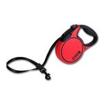 KONG Retractable Terrain Dog Leash for Small Dogs Upto 20kgs, Durable, Reflective, Tangle-Free, Safety Lock, Ergonomic Soft Grip Handle for Pet Hiking, Walks, Training, Red, Small - 16ft/5m